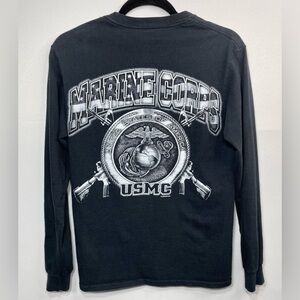 Marine Corps Shirt Womens Small US Military Crew Eagle American Pride USA Globe